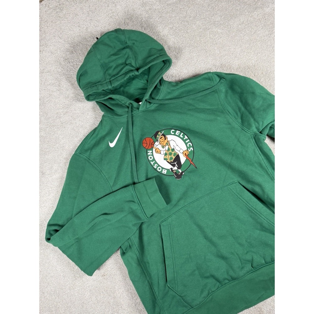 Nike Boston Celtics Club Hoodie Green Classic Logo Men's M Fleece Thermafit
